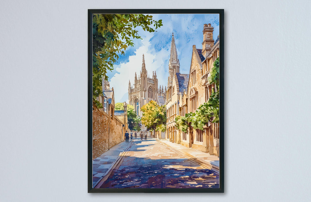 Cambridge watercolor poster Wall Art Cambridge Wall Hanging Home Décor Cambridge Gift Art Lovers England Wall Art