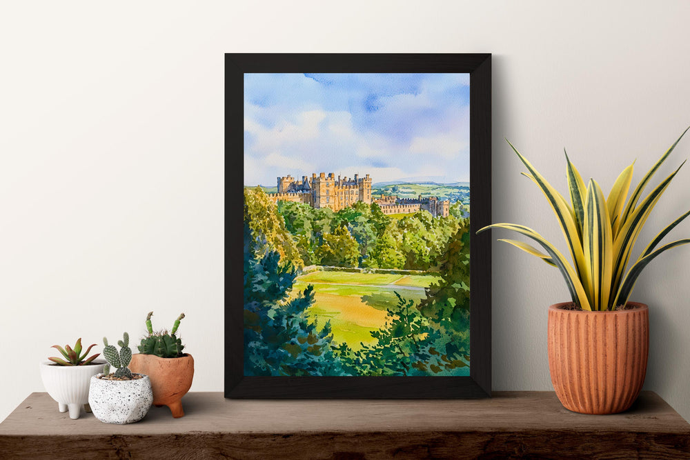 Alnwick watercolor poster Wall Art Alnwick Wall Hanging Home Décor Alnwick Gift Art Lovers England Wall Art
