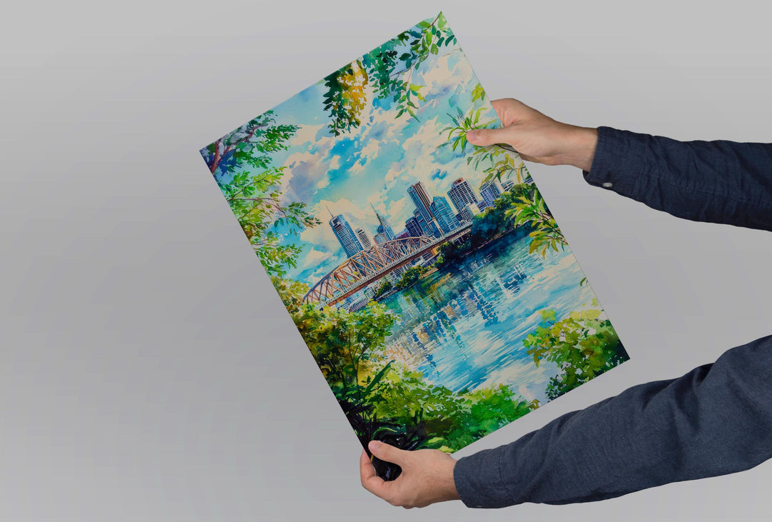 Brisbane watercolor poster Wall Art Brisbane Wall Hanging Home Décor Brisbane Gift Art Lovers Australia Wall Art