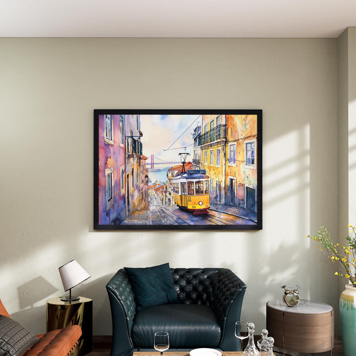 Lisbon Watercolor Poster Landscape Wall Art Lisbon Wall Hanging Home Décor Lisbon Gift Art Lovers Portugal Wall Art