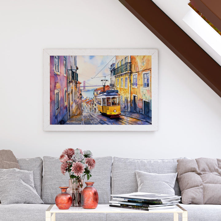 Lisbon Watercolor Poster Landscape Wall Art Lisbon Wall Hanging Home Décor Lisbon Gift Art Lovers Portugal Wall Art