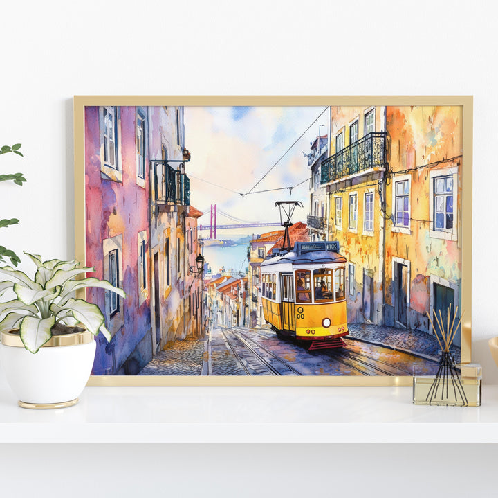 Lisbon Watercolor Poster Landscape Wall Art Lisbon Wall Hanging Home Décor Lisbon Gift Art Lovers Portugal Wall Art