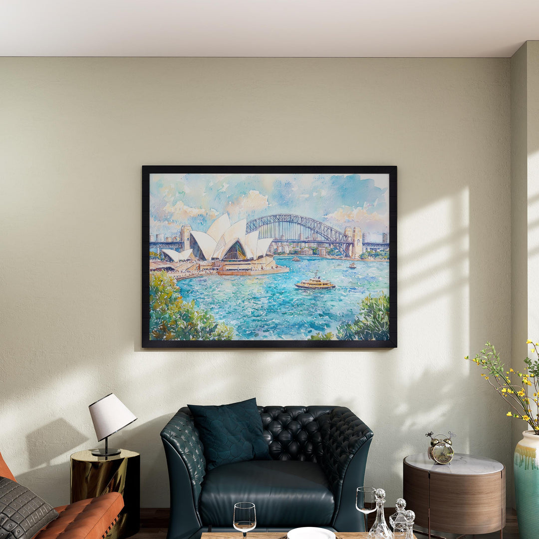 Sydney Opera House Watercolor Poster Landscape Wall Art Sydney Opera House Wall Hanging Home Décor Sydney Opera House Gift Art Lovers