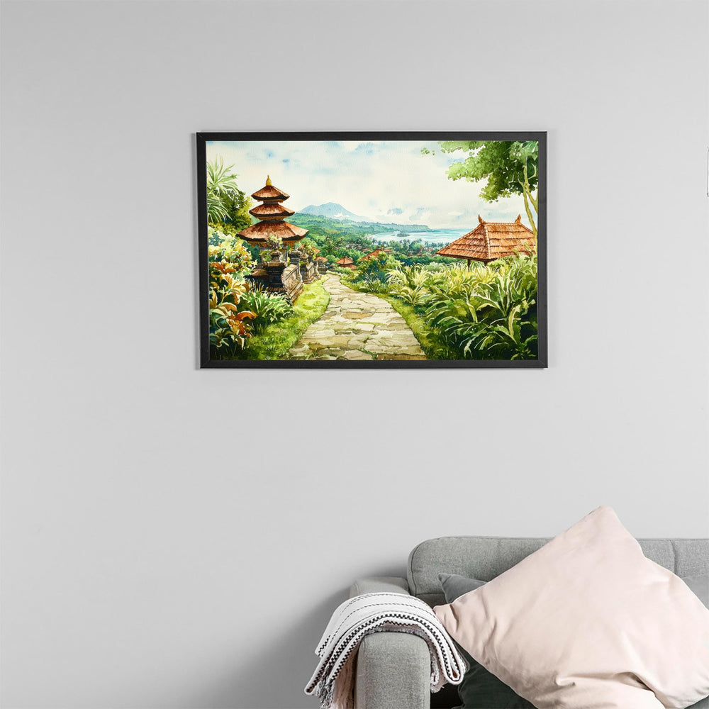 Bali Watercolor Poster Landscape Wall Art Bali Wall Hanging Home Décor Bali Gift Art Lovers Indonesia Wall Art