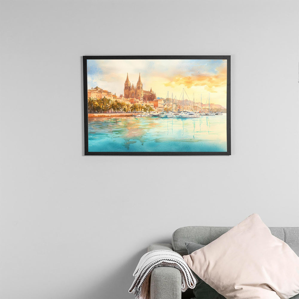 Palma de Mallorca Watercolor Poster Landscape Wall Art Palma de Mallorca Wall Hanging Home Décor Palma de Mallorca Gift Art Lovers Spain