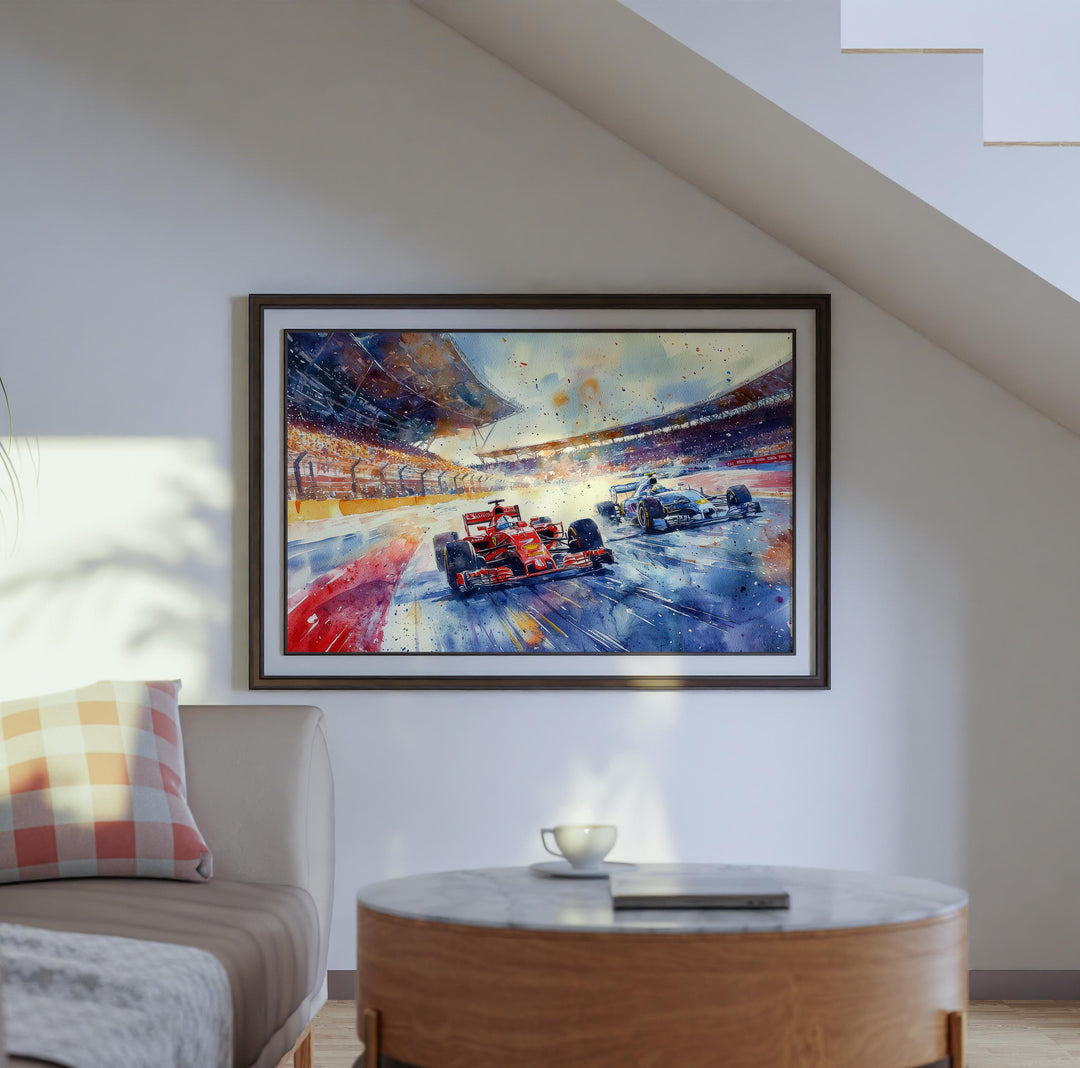 Silverstone Watercolor Poster Landscape Wall Art Silverstone Wall Hanging Home Décor Silverstone Gift Art Lovers United Kingdom Wall Art