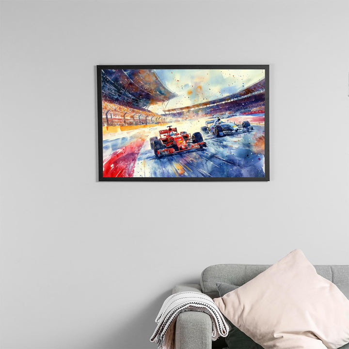 Silverstone Watercolor Poster Landscape Wall Art Silverstone Wall Hanging Home Décor Silverstone Gift Art Lovers United Kingdom Wall Art
