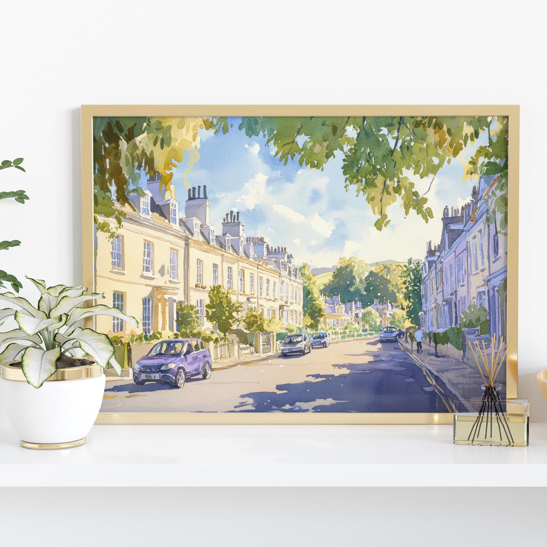Cheltenham Watercolor Poster Landscape Wall Art Cheltenham Wall Hanging Home Décor Cheltenham Gift Art Lovers United Kingdom Wall Art