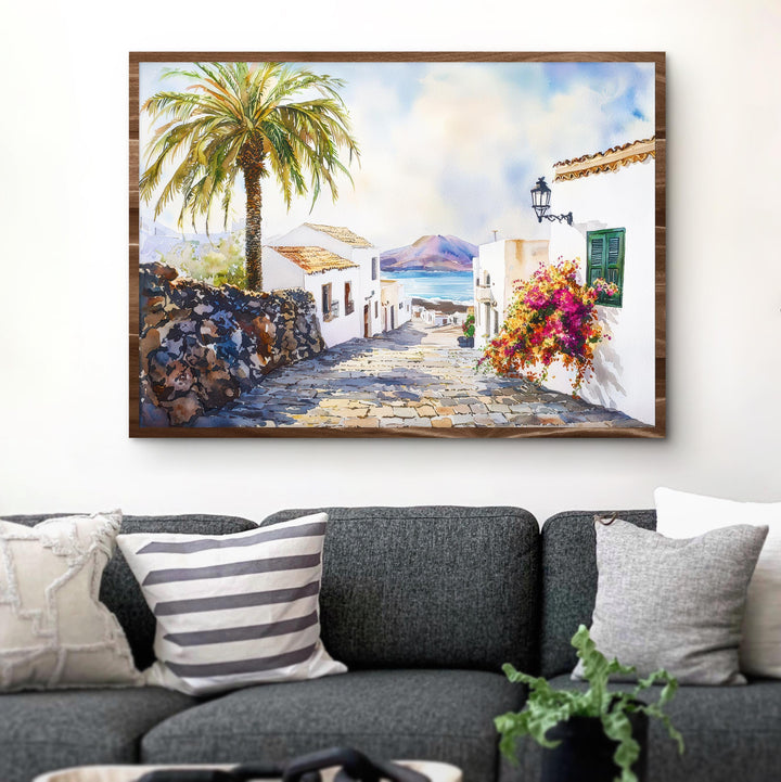 Lanzarote Watercolor Poster Landscape Wall Art Lanzarote Wall Hanging Home Décor Lanzarote Gift Art Lovers Spain Wall Art