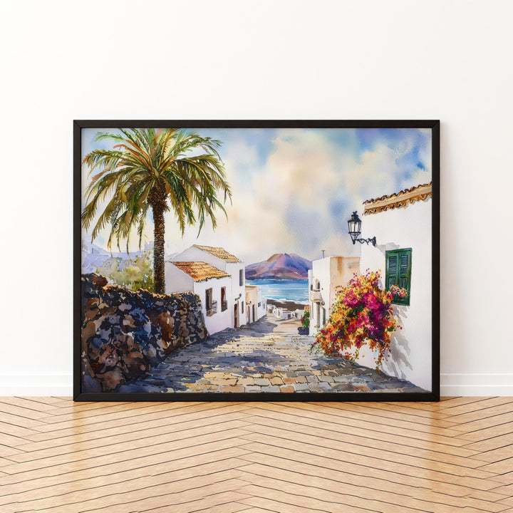 Lanzarote Watercolor Poster Landscape Wall Art Lanzarote Wall Hanging Home Décor Lanzarote Gift Art Lovers Spain Wall Art