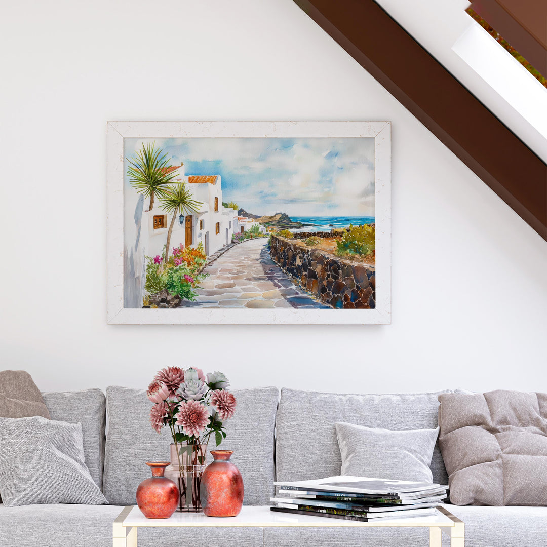 Lanzarote Watercolor Poster Landscape Wall Art Lanzarote Wall Hanging Home Décor Lanzarote Gift Art Lovers Spain Wall Art