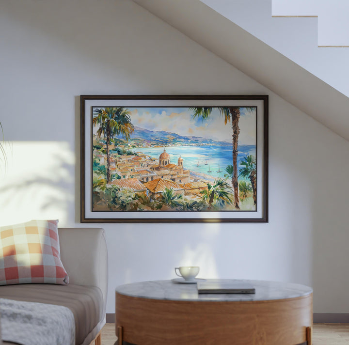 Sicily Watercolor Poster Landscape Wall Art Sicily Wall Hanging Home Décor Sicily Gift Art Lovers Italy Wall Art