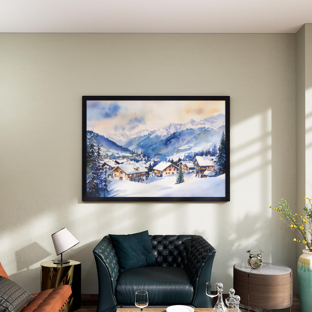 St Anton Watercolor Poster Landscape Wall Art St Anton Wall Hanging Home Décor St Anton Gift Art Lovers Austria Wall Art