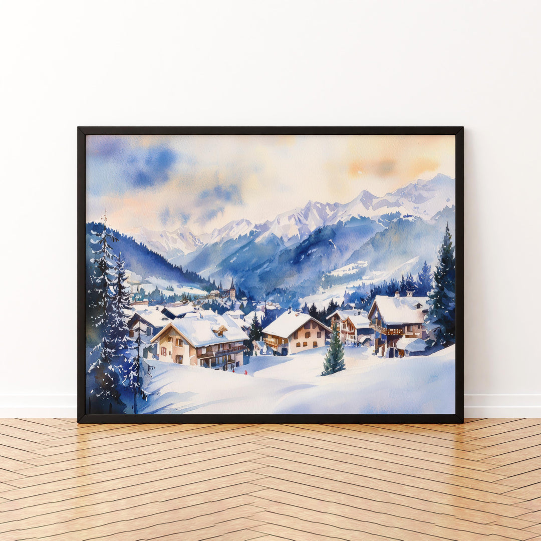 St Anton Watercolor Poster Landscape Wall Art St Anton Wall Hanging Home Décor St Anton Gift Art Lovers Austria Wall Art