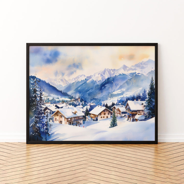 St Anton Watercolor Poster Landscape Wall Art St Anton Wall Hanging Home Décor St Anton Gift Art Lovers Austria Wall Art