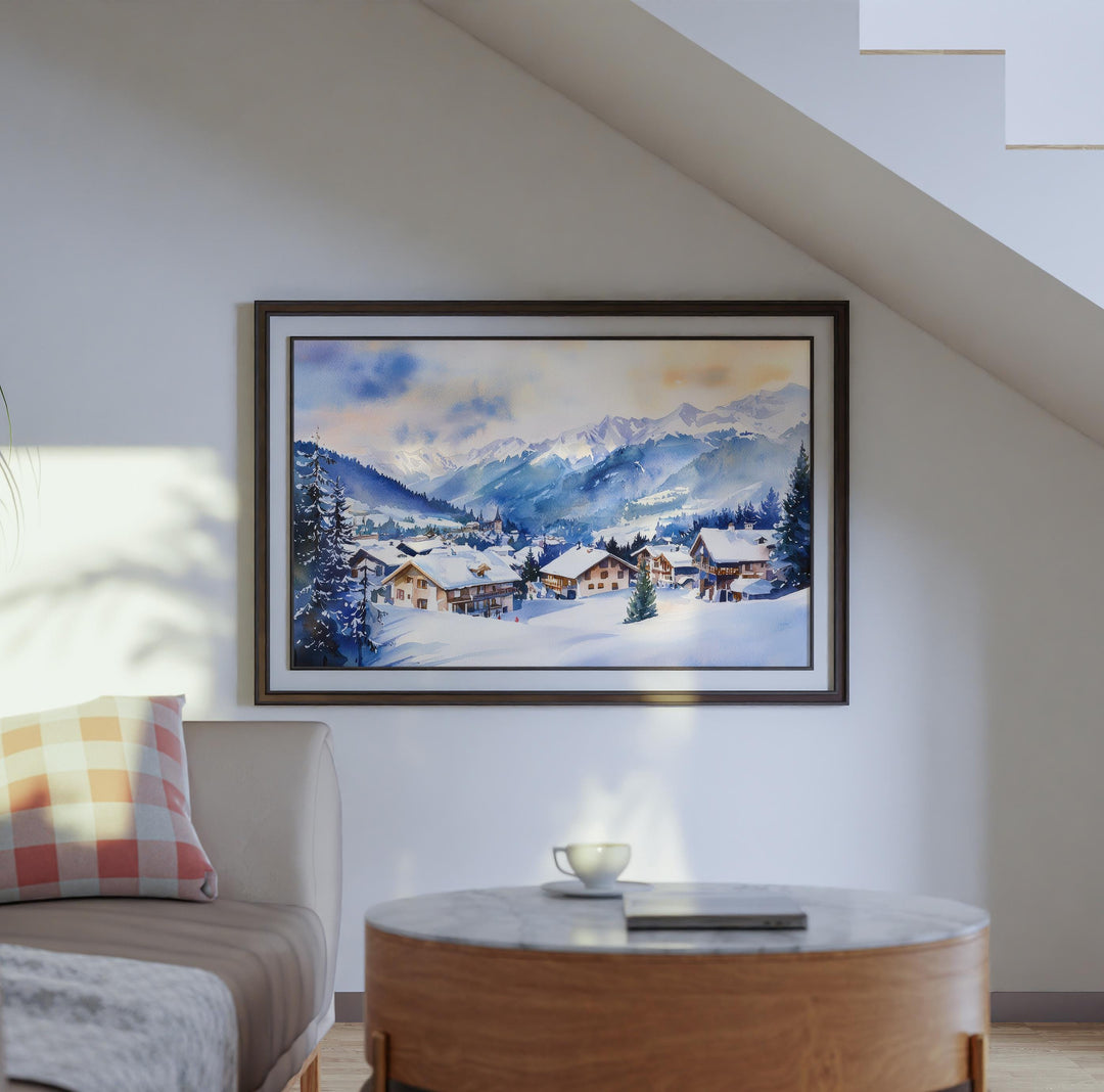 St Anton Watercolor Poster Landscape Wall Art St Anton Wall Hanging Home Décor St Anton Gift Art Lovers Austria Wall Art