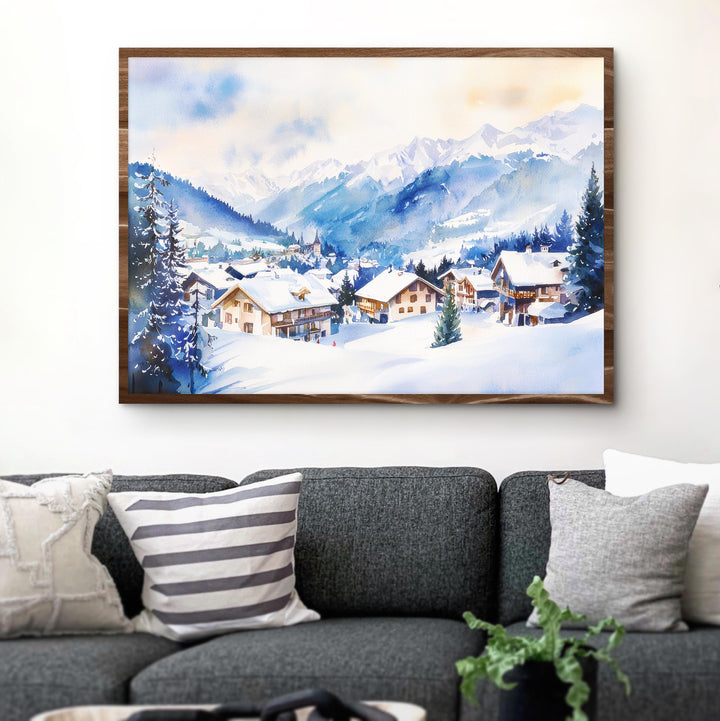 St Anton Watercolor Poster Landscape Wall Art St Anton Wall Hanging Home Décor St Anton Gift Art Lovers Austria Wall Art