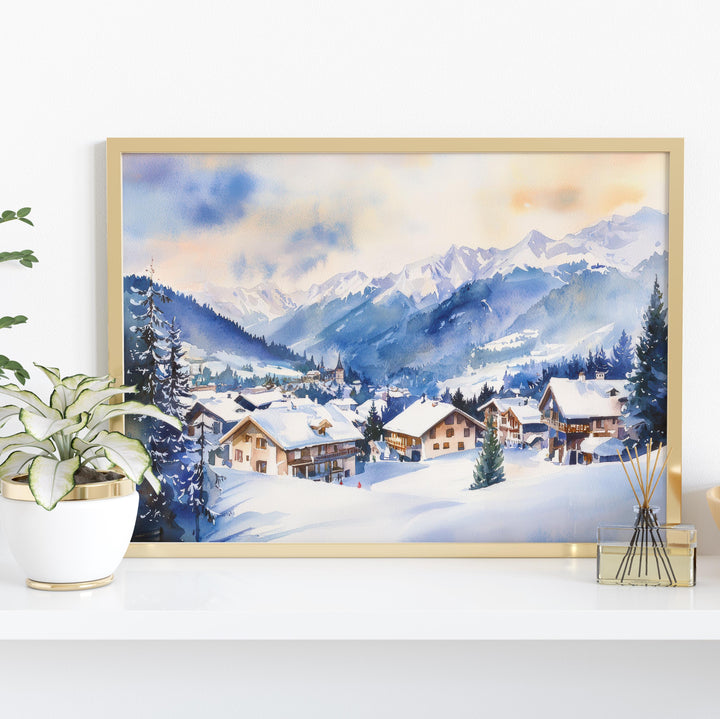 St Anton Watercolor Poster Landscape Wall Art St Anton Wall Hanging Home Décor St Anton Gift Art Lovers Austria Wall Art