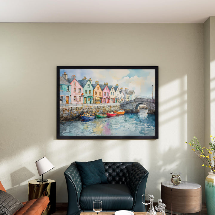 Galway Watercolor Poster Landscape Wall Art Galway Wall Hanging Home Décor Galway Gift Art Lovers Ireland Wall Art