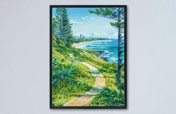 Burleigh Heads watercolor poster Wall Art Burleigh Heads Wall Hanging Home Décor Burleigh Heads Gift Art Lovers Australia Art Lover Gift