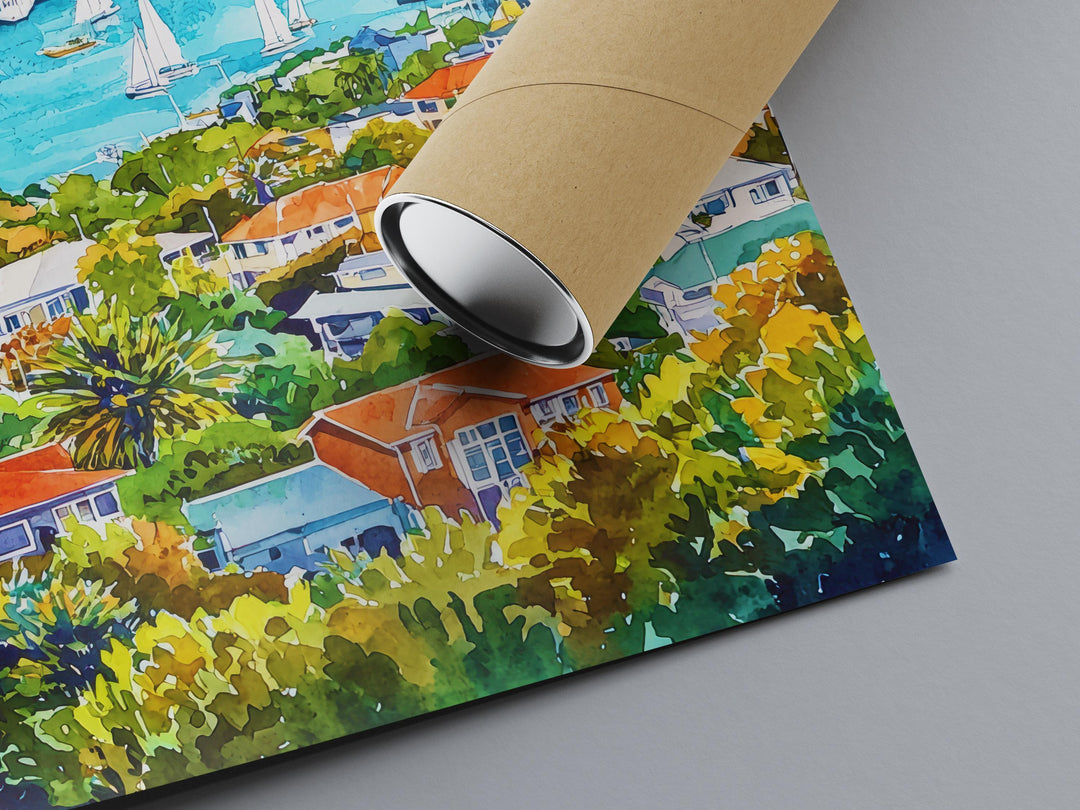 Auckland watercolor poster Wall Art Auckland Wall Hanging Home Décor Auckland Gift Art Lovers New Zealand Art Lover Gift