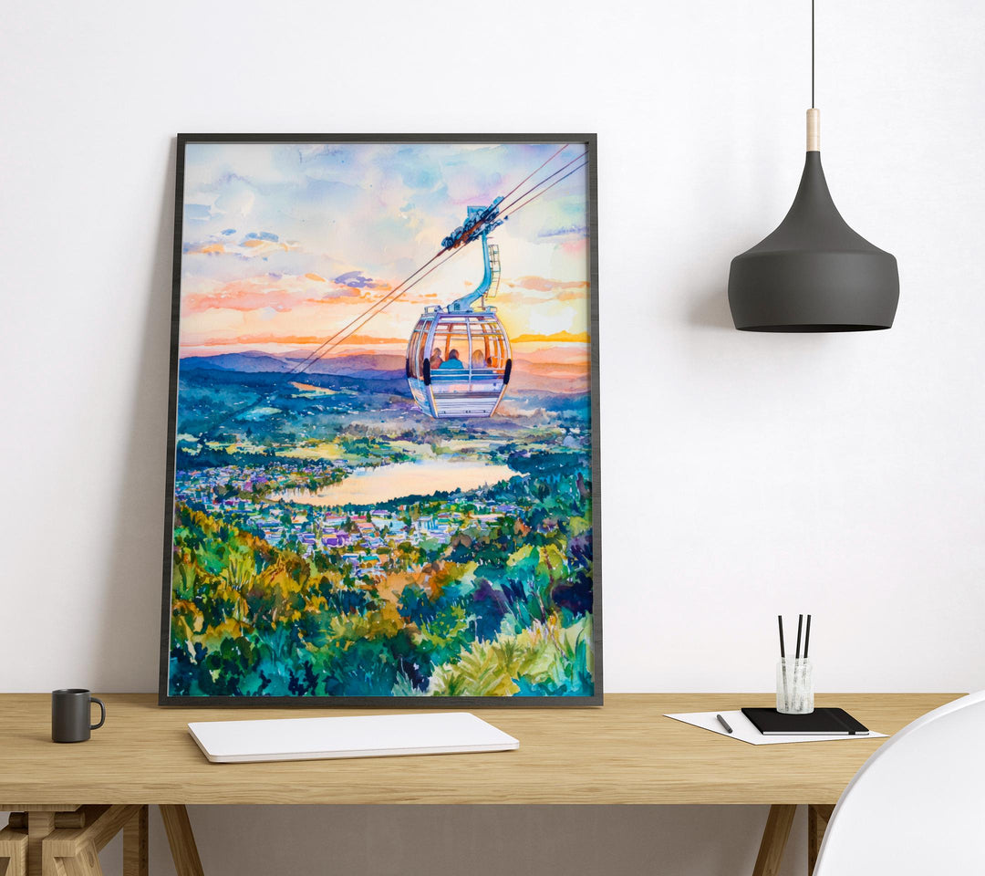 Rotoruac Watercolor Art Lovers New Zealand Wall Art,Rotorua Travel Poster Hot Springs Redwoods Forest Adventure New Zealand Wall Art