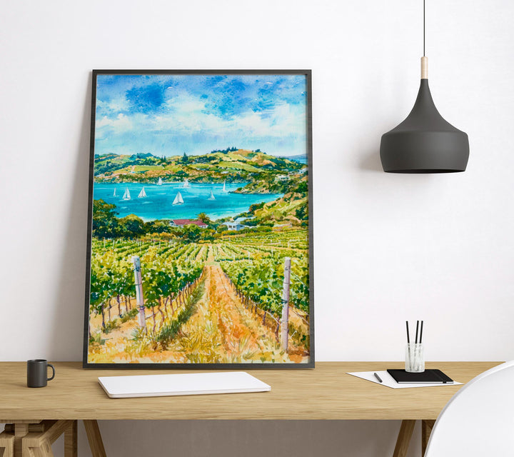 Waiheke Island New Zealand Watercolor Poster Wall Art Waiheke Wall Hanging Home Décor Waiheke Gift Art Lovers New Zealand Art Lover