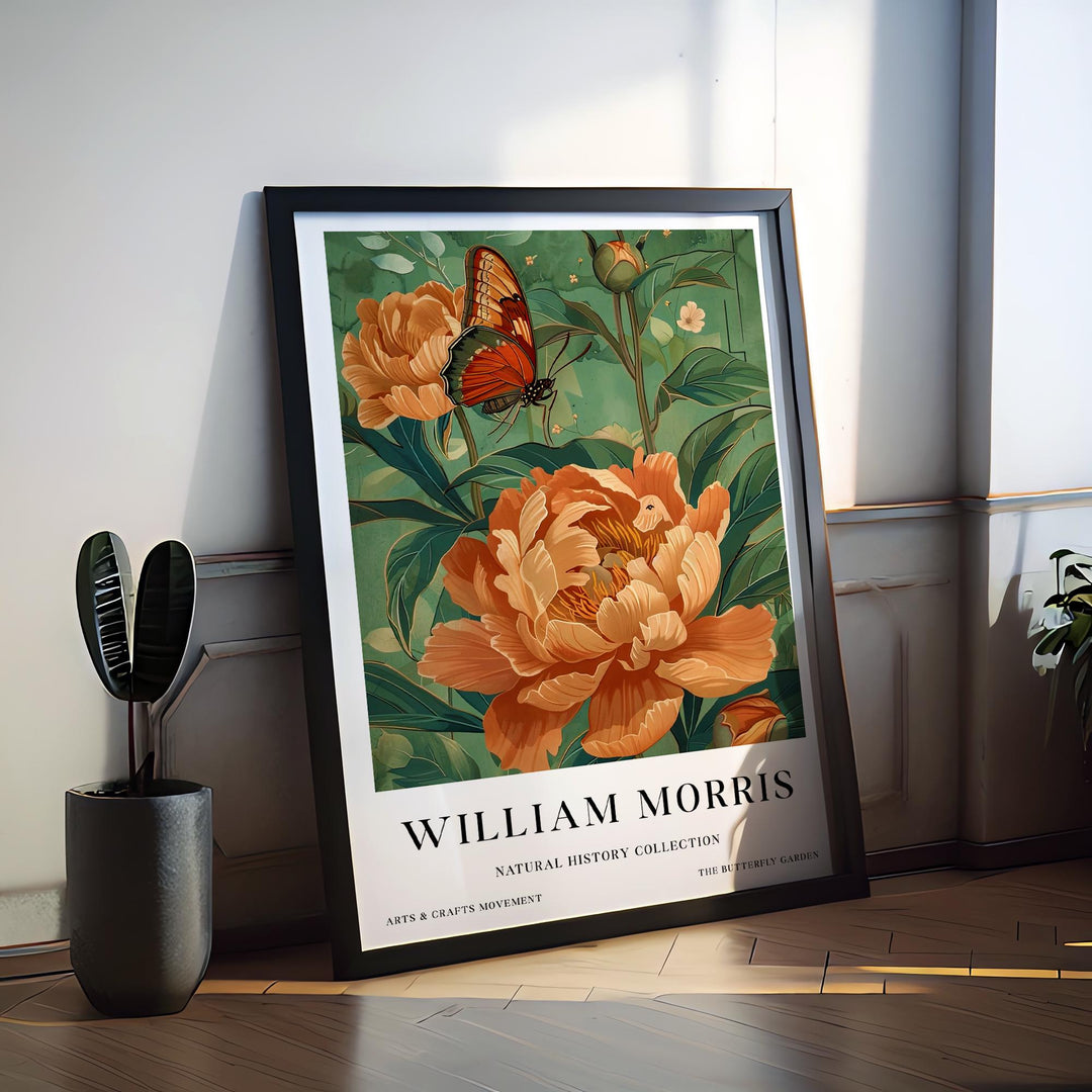 William Morris Butterfly Garden Poster Vintage Floral Wall Art Classic Botanical Print Elegant Nature Decor Timeless Artwork for Home