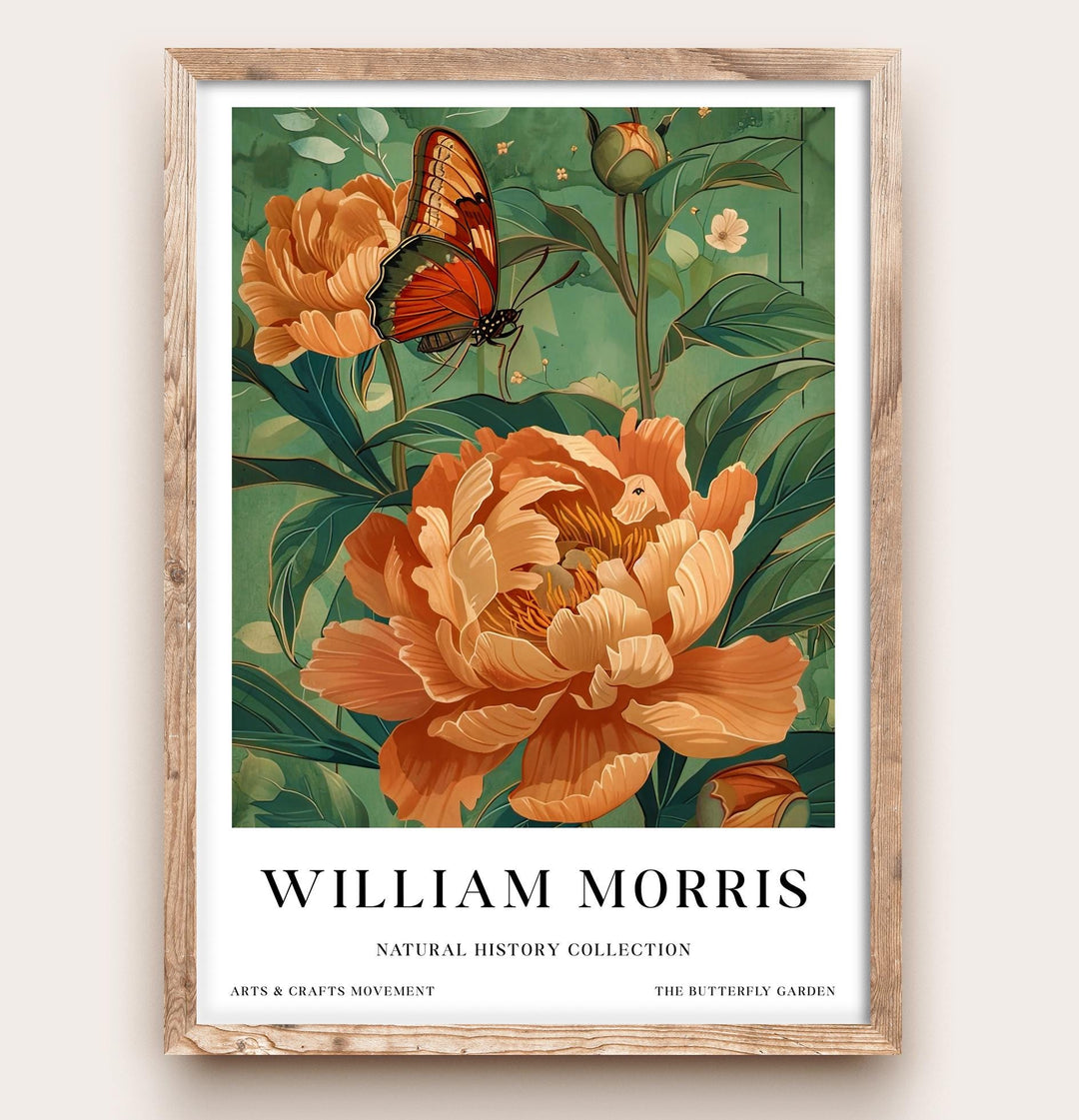 William Morris Butterfly Garden Poster Vintage Floral Wall Art Classic Botanical Print Elegant Nature Decor Timeless Artwork for Home