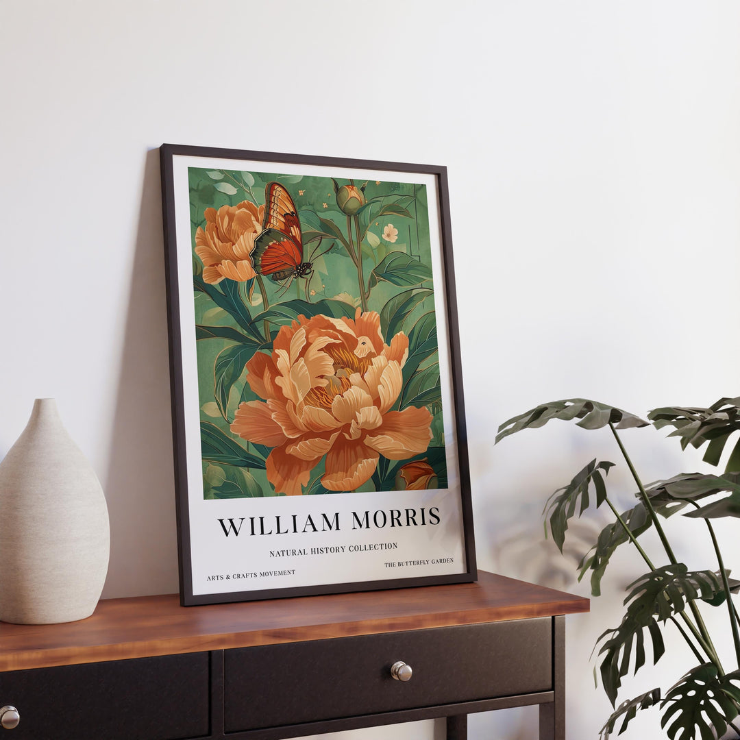 William Morris Butterfly Garden Poster Vintage Floral Wall Art Classic Botanical Print Elegant Nature Decor Timeless Artwork for Home