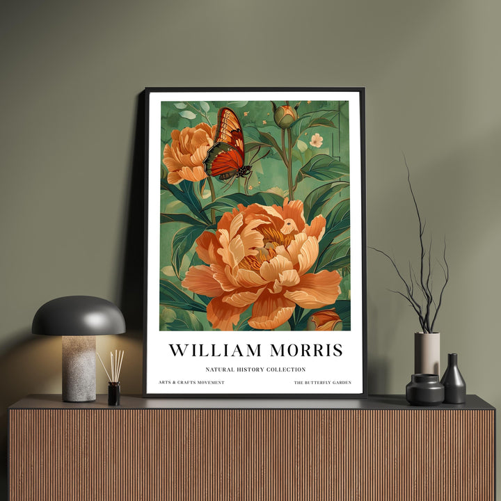 William Morris Butterfly Garden Poster Vintage Floral Wall Art Classic Botanical Print Elegant Nature Decor Timeless Artwork for Home
