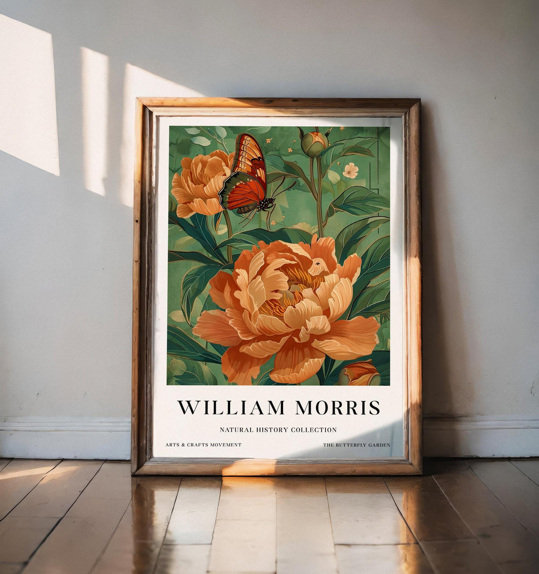 William Morris Butterfly Garden Poster Vintage Floral Wall Art Classic Botanical Print Elegant Nature Decor Timeless Artwork for Home