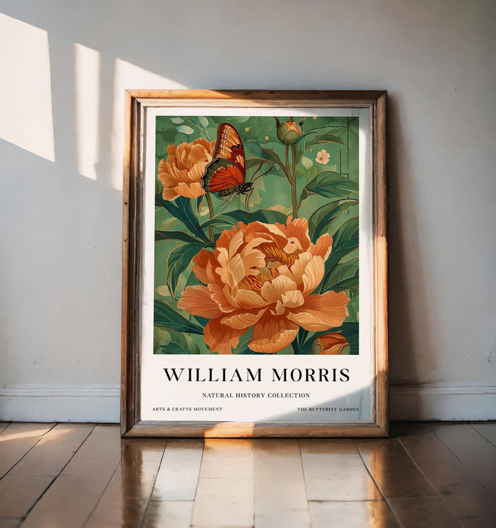 William Morris Butterfly Garden Poster Vintage Floral Wall Art Classic Botanical Print Elegant Nature Decor Timeless Artwork for Home