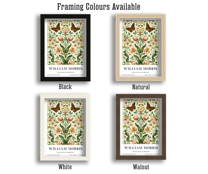 William Morris Butterfly & Flowers Poster Vintage Botanical Wall Art Classic Floral Print Elegant Nature Decor Timeless Artwork for Home
