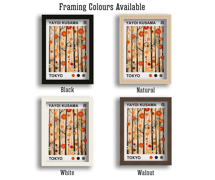Yayoi Kusama Forest Poster Modern Pop Art Print Japanese Abstract Nature Design Polka Dot Woodland Artwork for Contemporary Home Decor