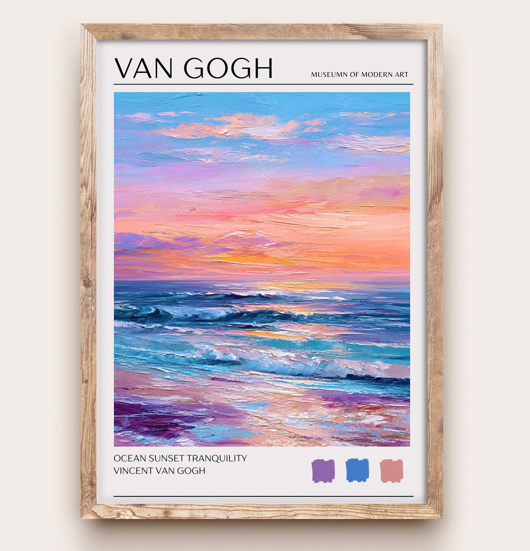 Vincent van Gogh Ocean Waves Poster Impressionist Seascape Print Coastal Art Turbulent Sea Painting for Classic Home Decor