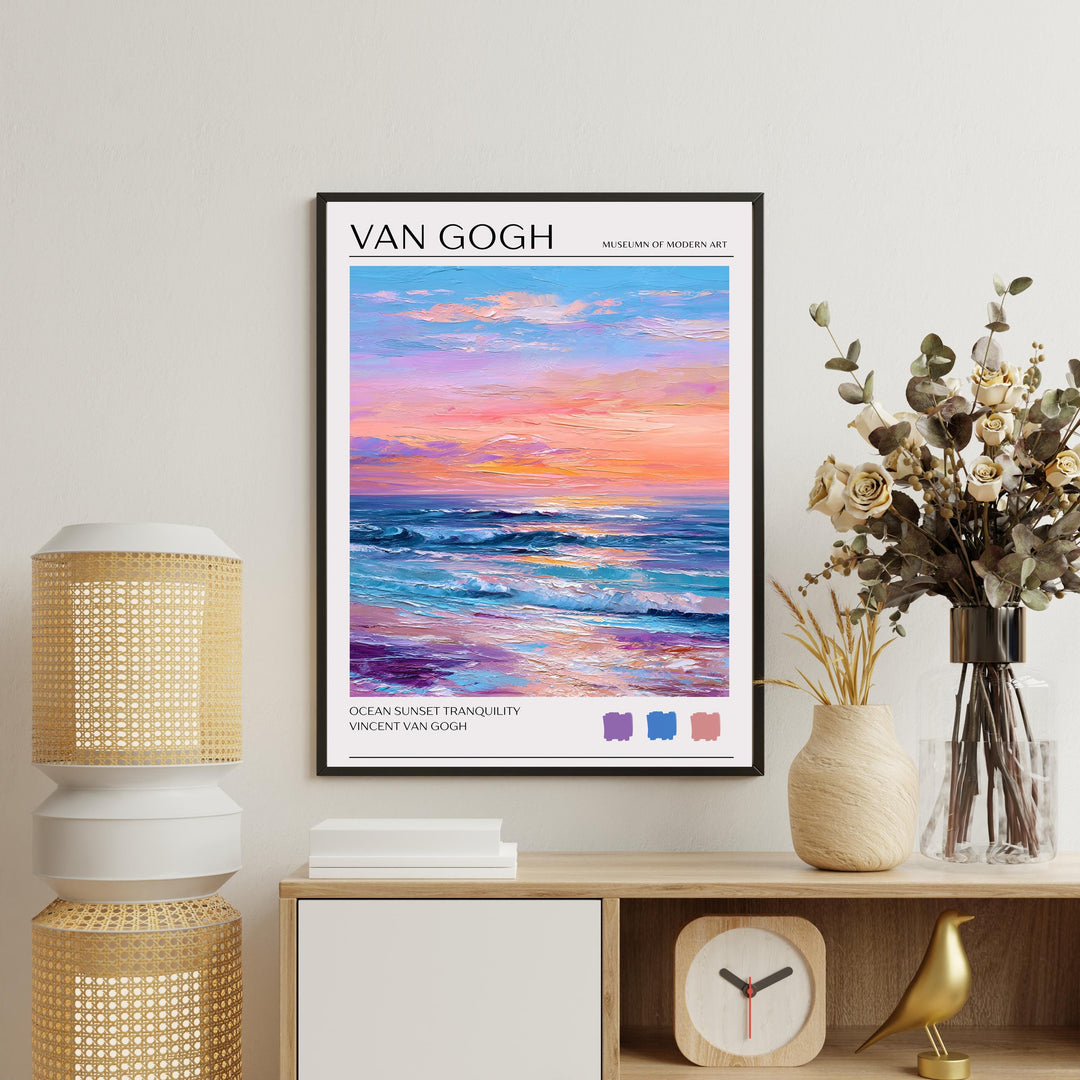 Vincent van Gogh Ocean Waves Poster Impressionist Seascape Print Coastal Art Turbulent Sea Painting for Classic Home Decor