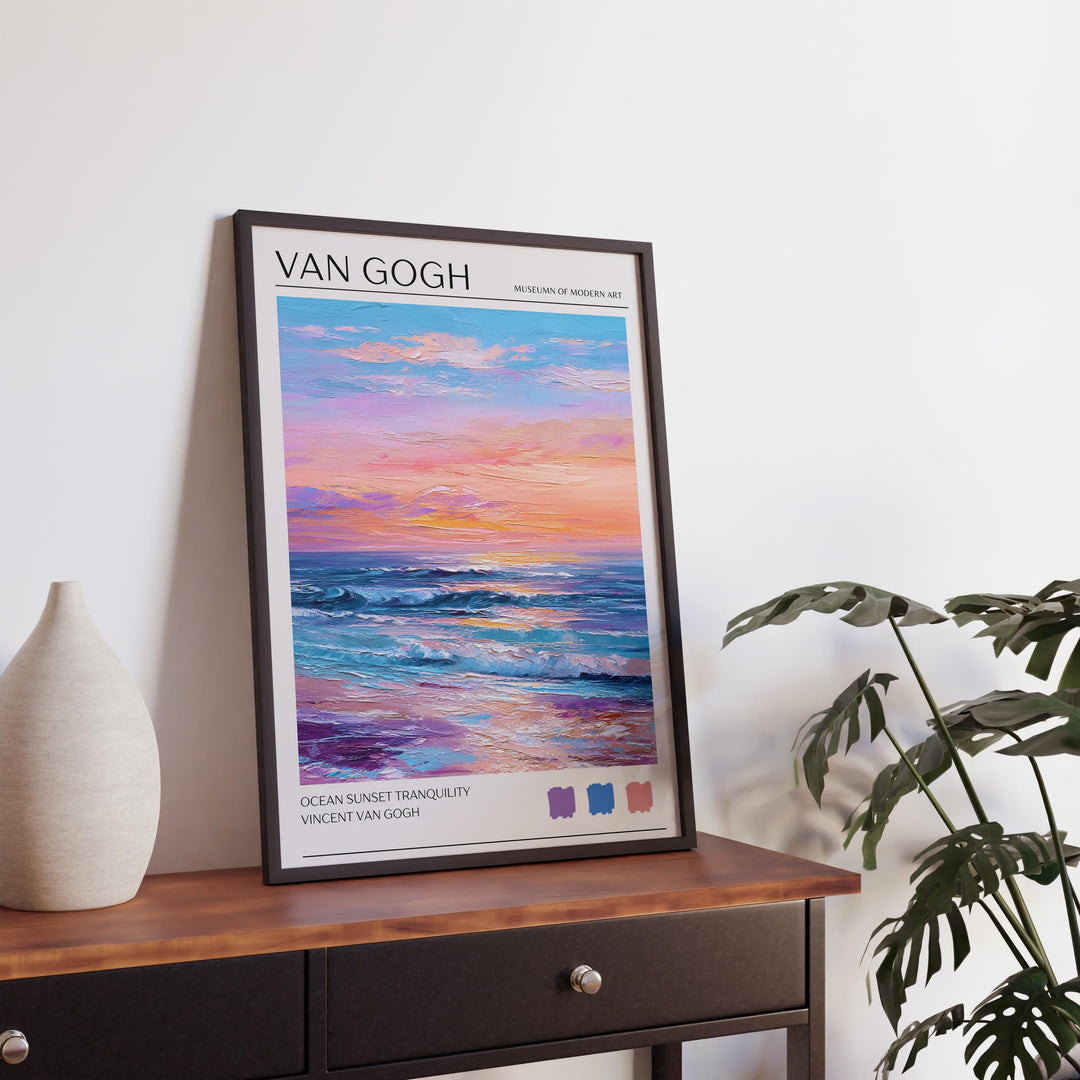 Vincent van Gogh Ocean Waves Poster Impressionist Seascape Print Coastal Art Turbulent Sea Painting for Classic Home Decor