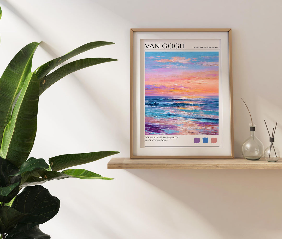 Vincent van Gogh Ocean Waves Poster Impressionist Seascape Print Coastal Art Turbulent Sea Painting for Classic Home Decor