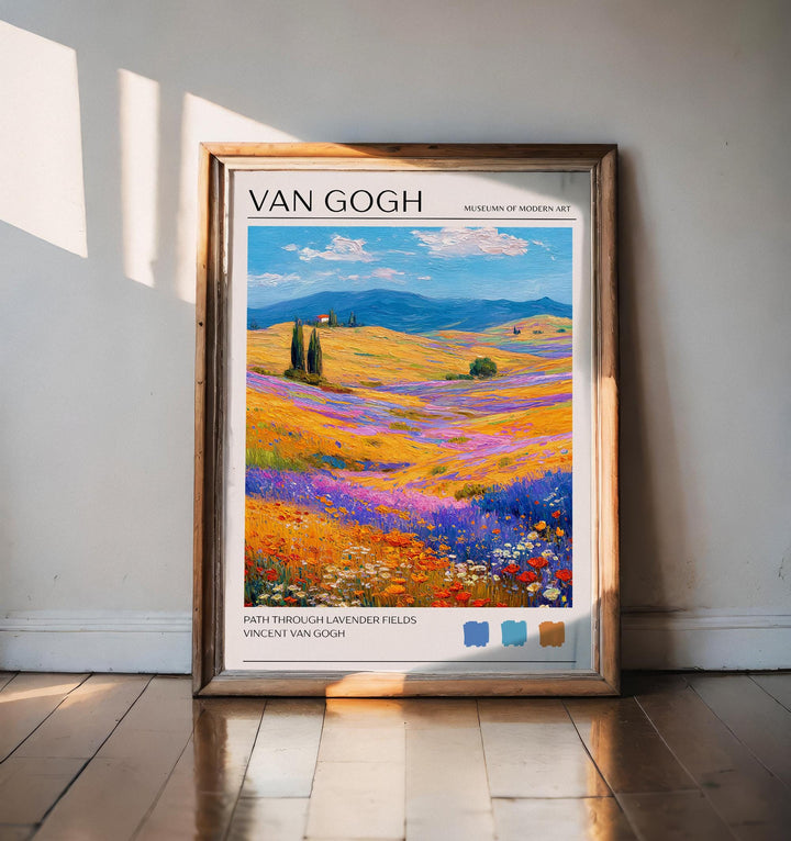 Vincent van Gogh Lavender Fields Poster Impressionist Landscape Print Provence Art Purple Flower Painting for Classic Home Decor