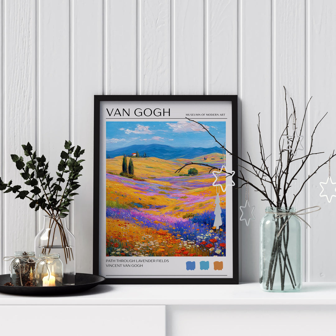 Vincent van Gogh Lavender Fields Poster Impressionist Landscape Print Provence Art Purple Flower Painting for Classic Home Decor