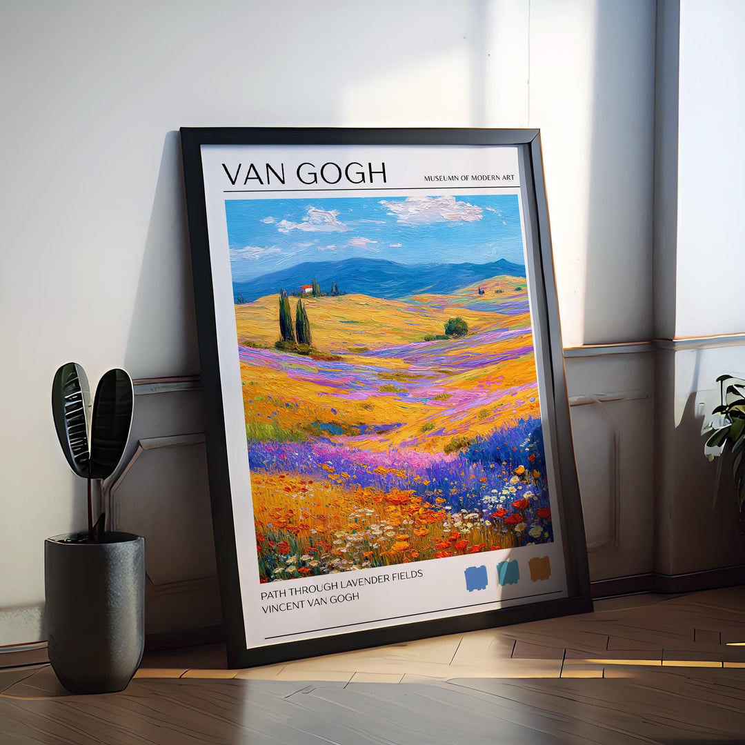 Vincent van Gogh Lavender Fields Poster Impressionist Landscape Print Provence Art Purple Flower Painting for Classic Home Decor
