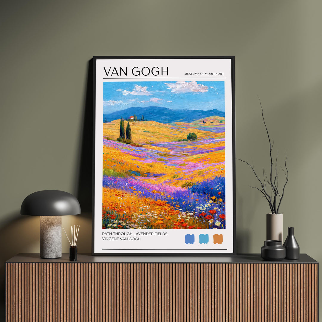 Vincent van Gogh Lavender Fields Poster Impressionist Landscape Print Provence Art Purple Flower Painting for Classic Home Decor