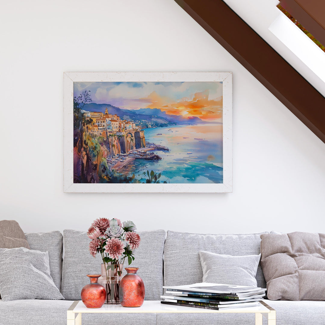 Sorrento watercolor poster Wall Art Sorrento Wall Hanging Home Décor Sorrento Gift Art Lovers Italy Wall Art