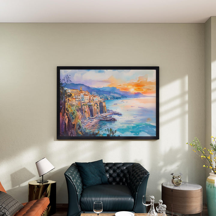 Sorrento watercolor poster Wall Art Sorrento Wall Hanging Home Décor Sorrento Gift Art Lovers Italy Wall Art