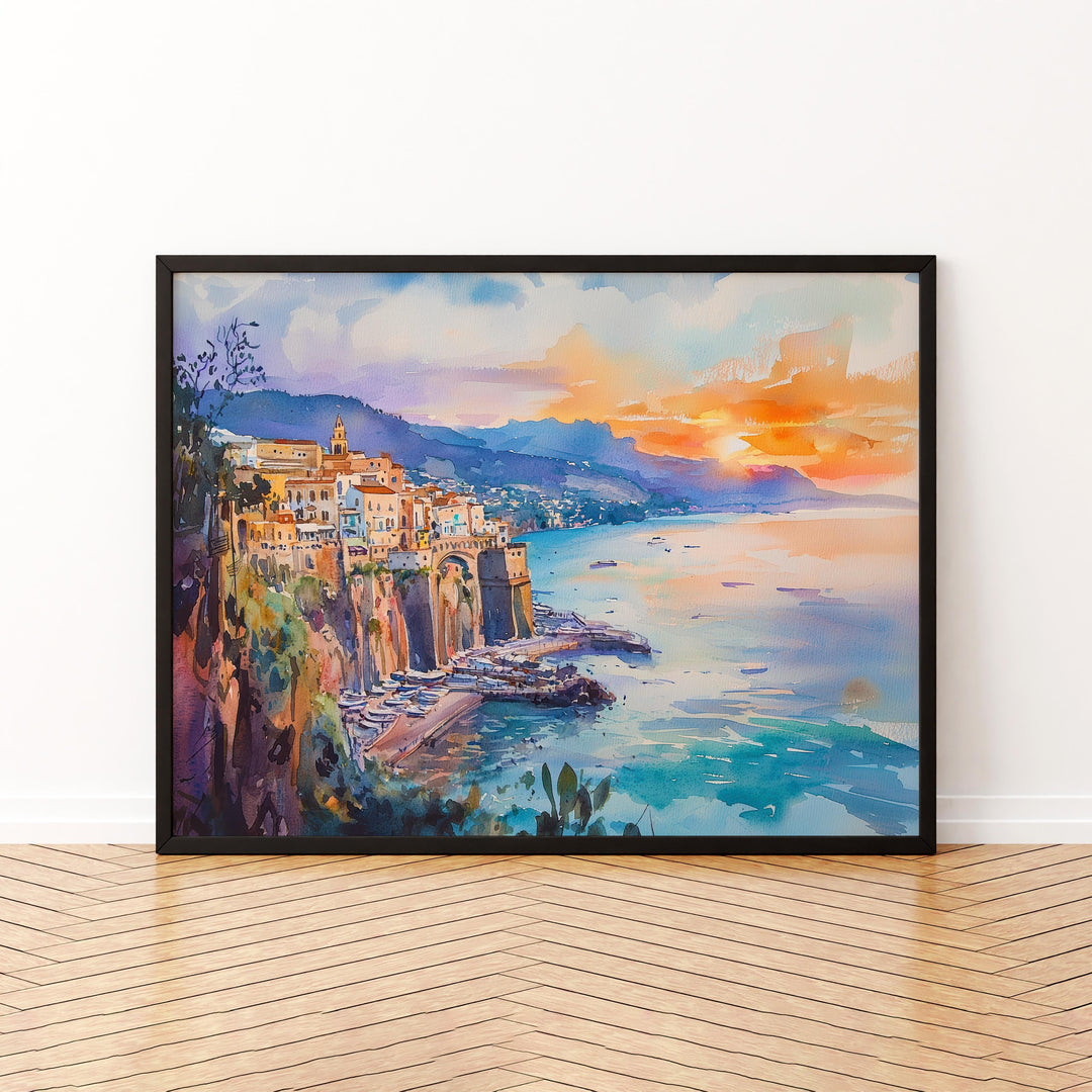 Sorrento watercolor poster Wall Art Sorrento Wall Hanging Home Décor Sorrento Gift Art Lovers Italy Wall Art