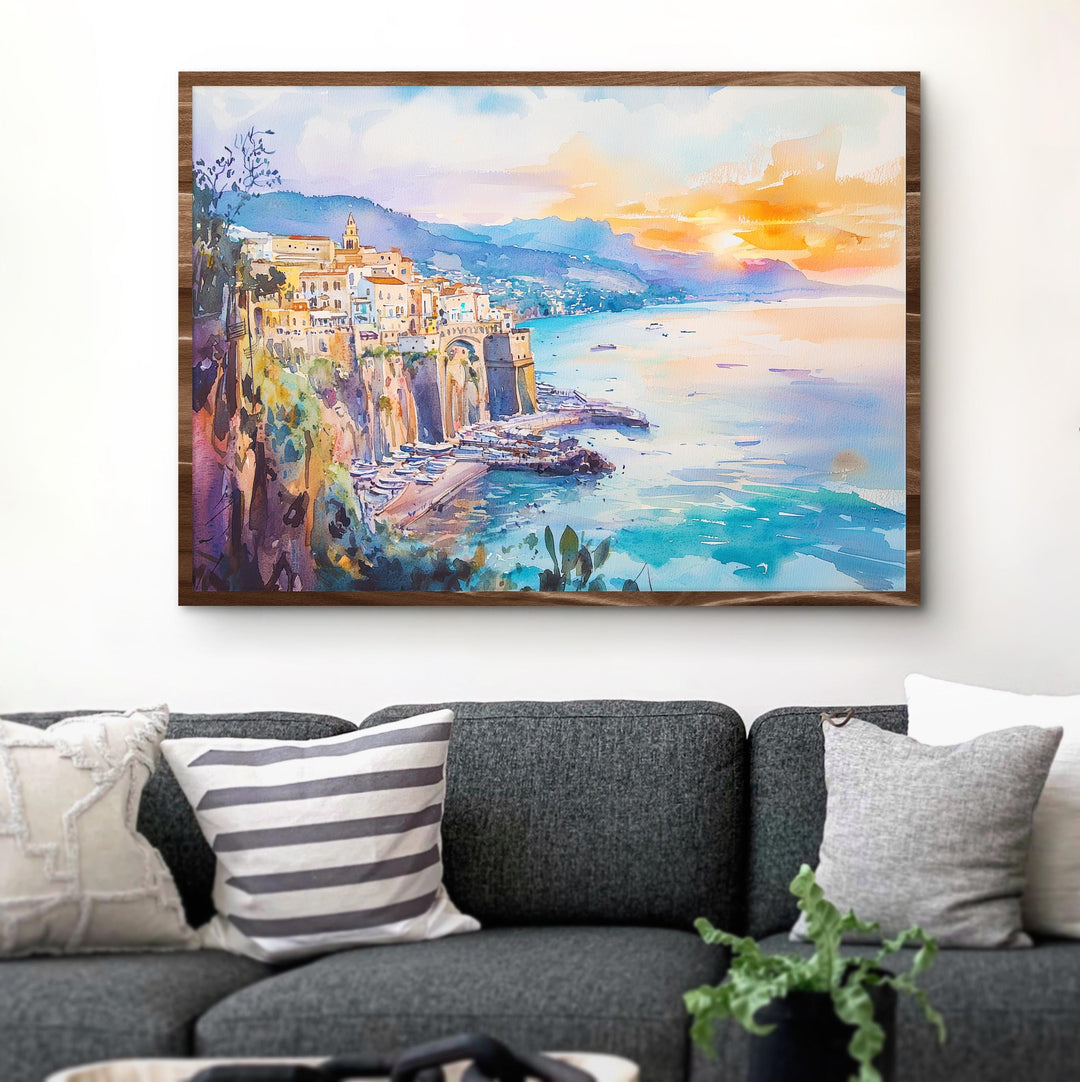 Sorrento watercolor poster Wall Art Sorrento Wall Hanging Home Décor Sorrento Gift Art Lovers Italy Wall Art