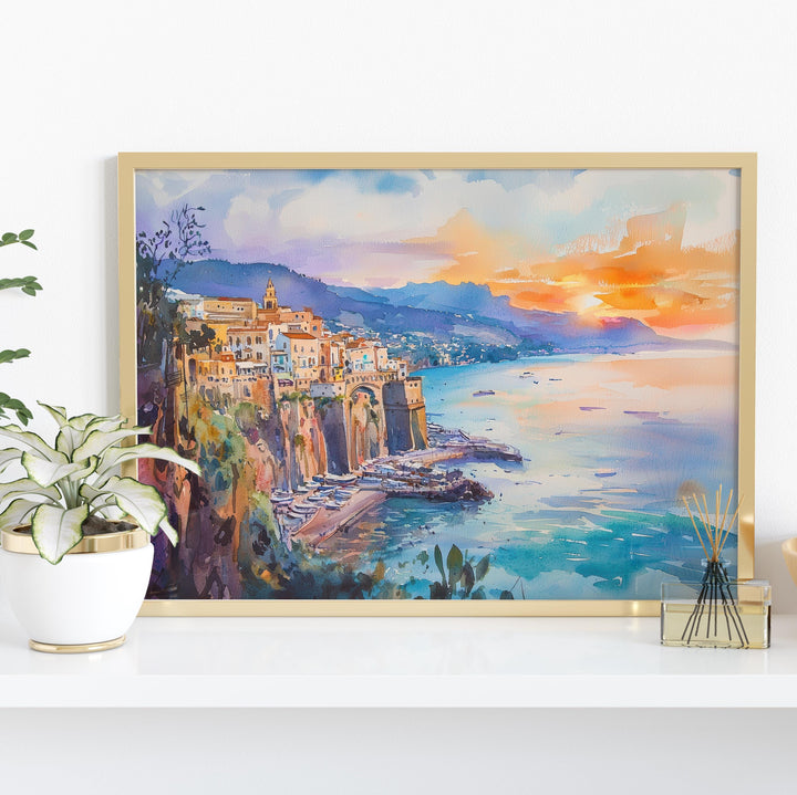 Sorrento watercolor poster Wall Art Sorrento Wall Hanging Home Décor Sorrento Gift Art Lovers Italy Wall Art