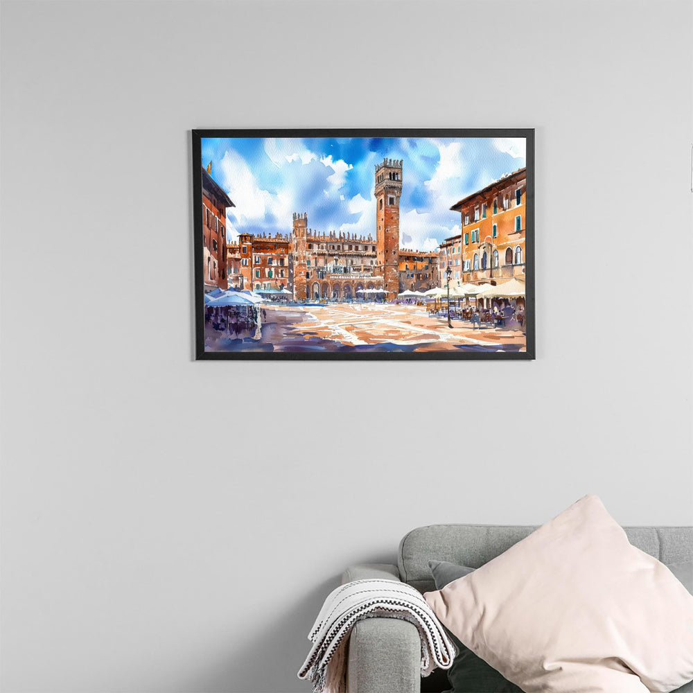 Siena Watercolor Poster Landscape Wall Art Siena Wall Hanging Home Décor Siena Gift Art Lovers Italy Wall Art