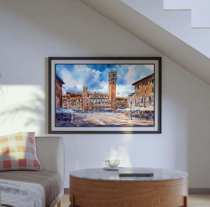 Siena Watercolor Poster Landscape Wall Art Siena Wall Hanging Home Décor Siena Gift Art Lovers Italy Wall Art